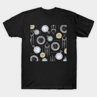 vintage clock pattern T-Shirt